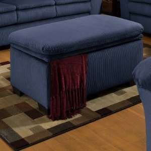    Birdwood Storage Ottoman Fabric Deluxe Blue Furniture & Decor
