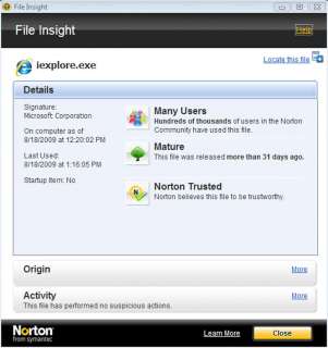 Norton File Insight tells you where files and applications came from 