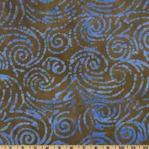  44 Wide Stoney Creek Batik Swirl Lt. Olive/Blue Fabric 