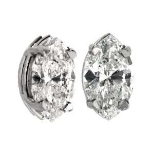  1ct.Marquise diamond earrings. All 14Kt white gold earrings set 