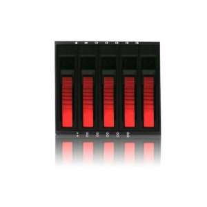  3x5.25 to 5x3.5 SATA2.0 Backplane Red Electronics