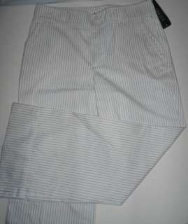 Ralph Lauren White Jeans Pants Sz 16 NEW Pin Stripe  