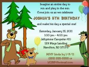 Yogi Bear Invitations/Birthday Party Supplies  