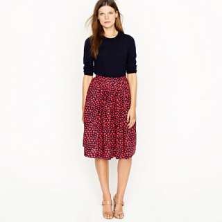 Pleated jardin skirt in heart throb   A line/Full   Womens skirts   J 