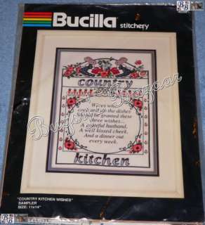 Bucilla COUNTRY KITCHEN WISHES Sampler Embroidery Kit  