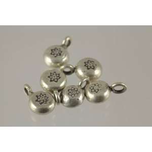 Printed Round Thai Sterling Silver Charms Karen Handmade From Thailand 