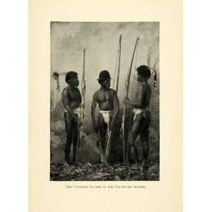  1898 Print Philippine Island Indigenous Native Tribal Bow 