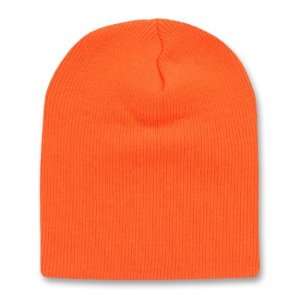  ORANGE SHORT BEANIE SKI CAP CAPS HAT HATS TOQUE 