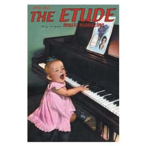  The Etude Baby Pianist 12x18 Giclee on canvas