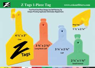 New Z Tags 1 pc Cow Tags Orange Blank bag of 25  