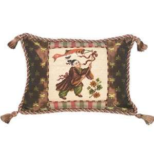 123 Creations C209.12x16 inch Chinese Boy with Fish Petit Point Pillow 
