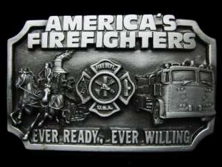 VINTAGE 1983 AMERICAS FIREFIGHTERS EVER READY, EVER WILLING BELT 