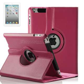 For iPad 2 360 Rotating Magnetic PU Leather Case Smart Cover Stand 