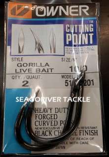 OWNER GORILLA LIVE BAIT FISHING HOOKS 5105 Size 10/0 (NEW)  