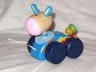 PULL ALONG WOODEN TOY ON WHEELS FOR 18 MONTHS+ BLUE