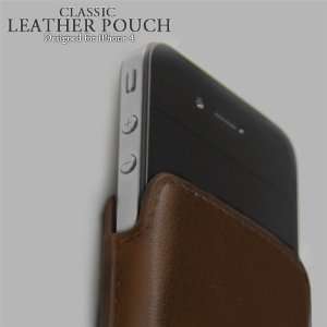  Classic Fine Leather Pouch   Brown Cell Phones 