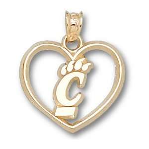 Cincinnati Bearcats 5/8in 10k Heart Pendant/10kt yellow 