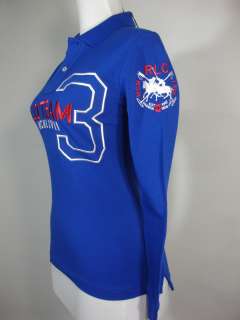 Ralph Lauren Skinny Polo Shirt Dual Match Blue LS NWT  