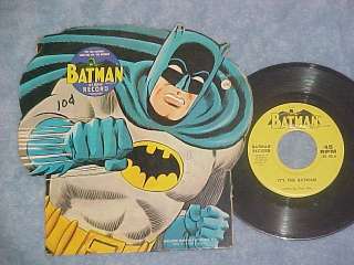   Cut Cardboard Picture Sleeve  BATMAN RECORD ITS THE BATMAN  
