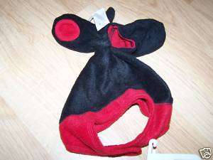 Infant Size XS 0 6 Months Old Navy Hat Mittens Red Blck  