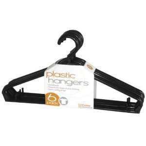New   6 Pieces Plastic Hanger   Black Case Pack 24 by DDI  