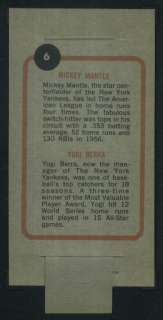 1965 Topps Mickey Mantle Push Pull Yogi Berra SGC 80  