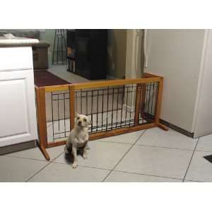  Pet Fence Gate Free Standing Adjustable Dog Gate Indoor 