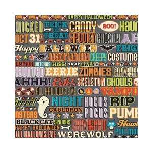   Paper 12x12 Ghostly Greetings Spooky Word Arts, Crafts & Sewing