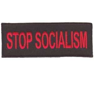  STOP SOCIALISM Fun Embroidered Funny Biker Vest Patch 