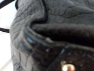 DKNY Croc Embossed NS Shopper Black Leather R1112112D $325.00 