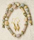 vintage jewelry set necklace earrings gold tone pierced
