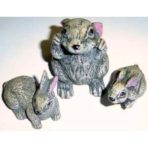  3pc. Poly stone Rabbit Figurines 