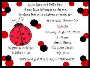 Personalized Ladybug Baby Shower Invitations  