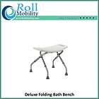   Deluxe Folding Bath Bench Shower Chair   Sturdy Aluminum Frame 1Y