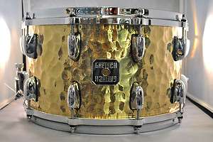 Gretsch Hammered Brass Snare Drum   8x14   IN STOCK    
