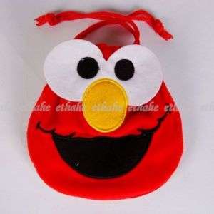 Sesame Street Elmo Head Plush Drawstring Bag Tote 1N3L  