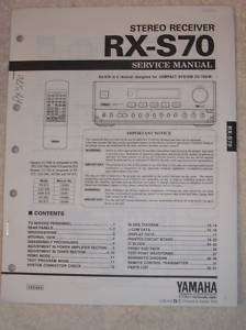 Yamaha Service Manual~RX S70 Stereo Receiver  