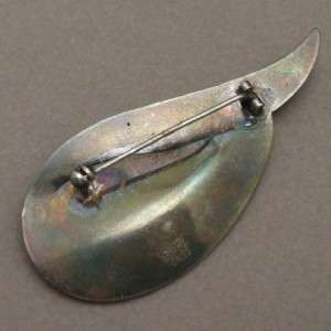   Enamel Pin Vintage Sterling Silver Aksel Holmsen Norway Brooch  