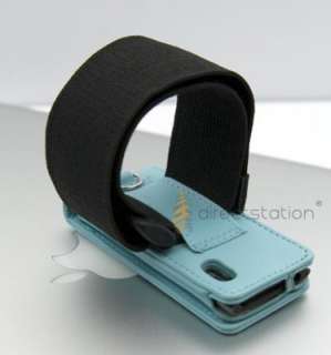 iPod nano 5th Generation 5G Blue Armband Leather Case  