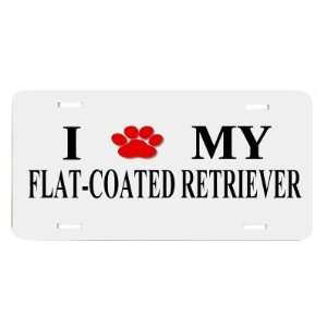 Flat coat Retriever Paw Love Dog Vanity Auto License Plate