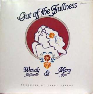 WENDY HOFHEIMER & MARY RICE out of the fullness LP  