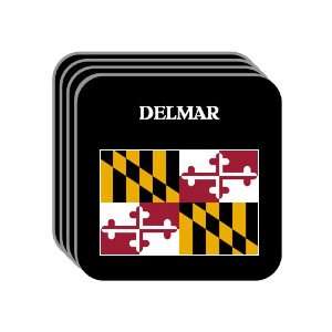US State Flag   DELMAR, Maryland (MD) Set of 4 Mini Mousepad Coasters