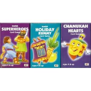   Game Chanukah 3 pack Superheroes, Hearts, and Holiday Rummy Toys