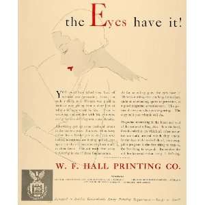  1933 Ad WF Hall Printing Typesetting Art Deco Woman 
