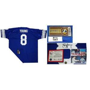  Steve Young BYU Cougars Autographed Blue Authentic Jersey 