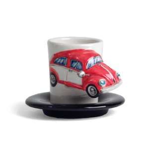  Beetle Handmade Espresso Cup And Saucer (5cm x 8cm)