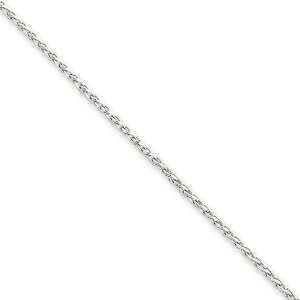  14k White Gold 18 inch 1.50 mm Wheat Collar Necklace in 