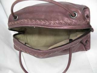 Bottega Veneta Metallic Plum Thin Leather Top Handle Bag  