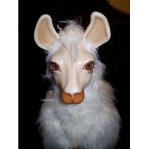  LLAMA Porcelain White Alpaca Llama Doll Handpainted 