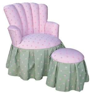  Bubble gum child princess chair & ottoman